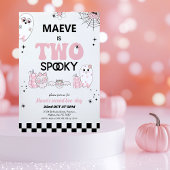 レトロピンクハロウィン不気味2歳の誕生日 招待状