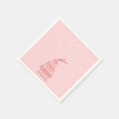 レトロピンクハンドドロッドシャンパンタワー誕生日 スタンダードカクテルナプキン (角)