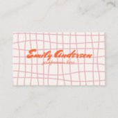 レトロピンクハ書ンドGroovy QRガーリーコード 名刺 (正面)