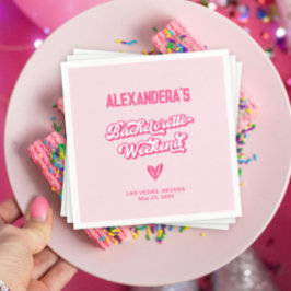 レトロピンクバチェロレッテ スタンダードカクテルナプキン