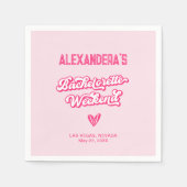 レトロピンクバチェロレッテ スタンダードカクテルナプキン (正面)