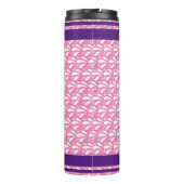 レトロピンクパタストライプーン名前をカスタムする タンブラー (裏面)