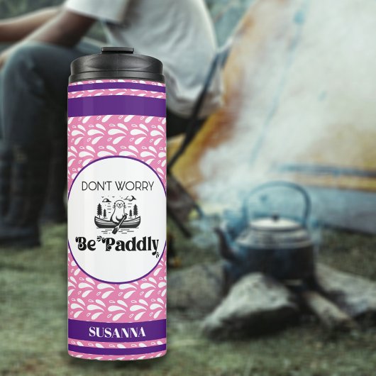 レトロピンクパタストライプーン名前をカスタムする タンブラー