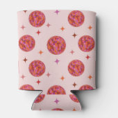 レトロピンクパープルオレンジディスコボールパターン 缶クーラー (裏面)