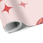 レトロピンクパープルオレンジディスコボール(星) ラッピングペーパー (ロールコーナー)