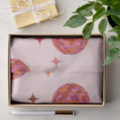 レトロピンクパープルオレンジディスコボール（星） 薄葉紙 (ギフト)