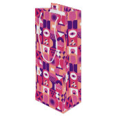 レトロピンクパープルワインバウハウスパターン ワインギフトバッグ (裏面アングル)