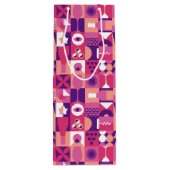 レトロピンクパープルワインバウハウスパターン ワインギフトバッグ (裏面)