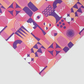 レトロピンクパープルワインバウハウスパターン 薄葉紙 (詳細)