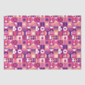 レトロピンクパープルワインバウハウスパターン 薄葉紙 (正面)