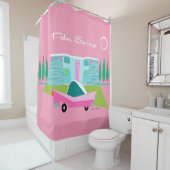 レトロピンクパーム春シャワーカーテン シャワーカーテン (インサイチュ)