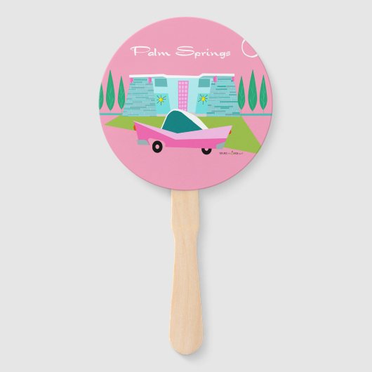 レトロピンクパーム春セット ハンドファン (正面)