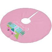 レトロピンクパーム春ツリースカート ブラッシュドポリエステルツリースカート (アングル)