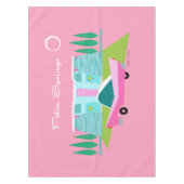 レトロピンクパーム春テーブルクロス テーブルクロス (正面)