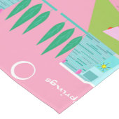 レトロピンクパーム春テーブルランナー ショートテーブルランナー (コーナー)