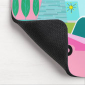 レトロピンクパーム春マウスパッド マウスパッド (コーナー)