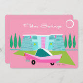 レトロピンクパーム春招待状 招待状 (正面/裏面)