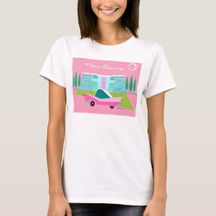 レトロピンクパーム春Tシャツ Tシャツ