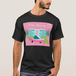 レトロピンクパーム春Tシャツ Tシャツ