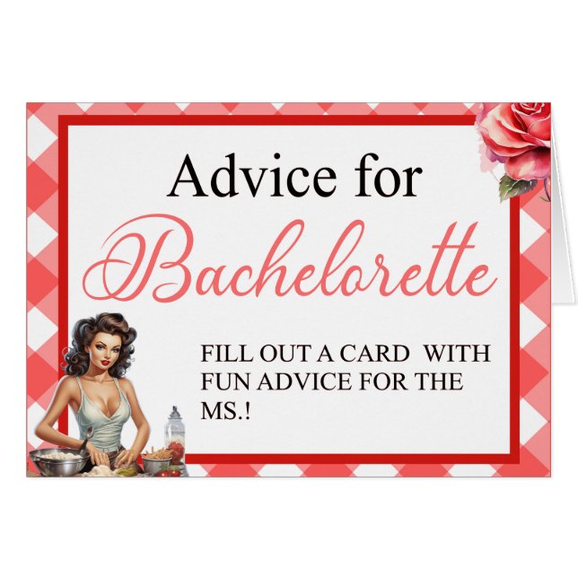 レトロピンクピンナップバチェロレッテカード (正面横)