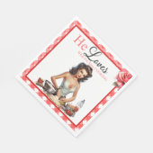 レトロピンクピンナップバチェロレッテナプキンス スタンダードランチョンナプキン (角)