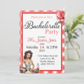 レトロピンクピンナップバチェロレッテ招待状 招待状 (スタンド正面)