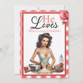 レトロピンクピンナップバチェロレッテ招待状 招待状 (正面)