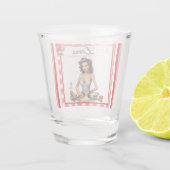 レトロピンクピンナップバチェロレッテ ショットグラス (裏面)