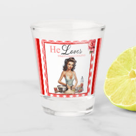 レトロピンクピンナップバチェロレッテ ショットグラス