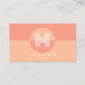 レトロピンクピーチ幾何学モノグラモダンム 名刺 (正面)