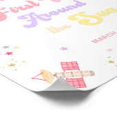 レトロピンクファーストのまわりにトリップザサンウェルカムサイン ポスター (角)