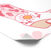 レトロピンクファースト・ロデオ1歳の誕生日ウェルカムサイン フォトプリント            (角)