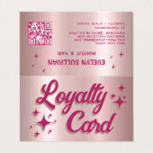 レトロピンクフェイクアイシャドウロイヤリティカード 名刺