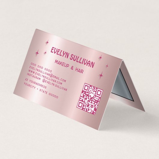 レトロピンクフェイクアイシャドウロイヤリティカード 名刺 (裏面)