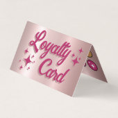 レトロピンクフェイクアイシャドウロイヤリティカード 名刺