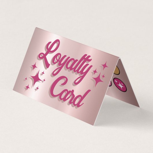 レトロピンクフェイクアイシャドウロイヤリティカード 名刺 (正面)