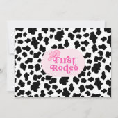 レトロピンクフォトディスコFirst Rodeo 1Birthday 招待状 (裏面)