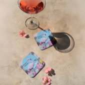 レトロピンクフラミンゴコラージュ コースター