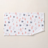 レトロピンクフラミンゴパターンby気まぐれアートワーク™ バスタオルセット (ハンドタオル)