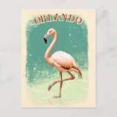 レトロピンクフラミンゴフロリダバケーションスーベリーシティ ポストカード (正面)