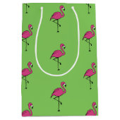 レトロピンクフラミンゴ抱き枕 ミディアムペーパーバッグ (正面)