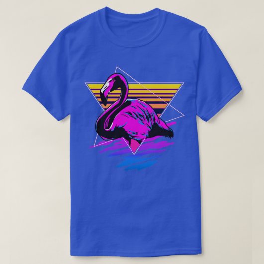 レトロピンクフラミンゴ Tシャツ (デザイン正面)