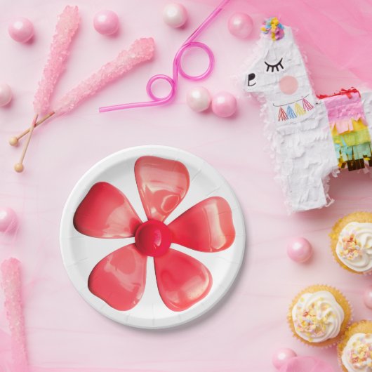 レトロピンクフラワーフローラ春庭園の結婚式 ペーパープレート (パーティー)