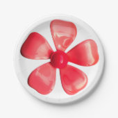 レトロピンクフラワーフローラ春庭園の結婚式 ペーパープレート (正面)