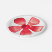 レトロピンクフラワーフローラ春庭園の結婚式 ペーパープレート (アングル)