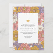 レトロピンクフローラアーチ卒業発表 招待状 (裏面)