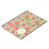 レトロピンクフローラパーソナライズされた祈りの言葉ジャーナル ノートブック (左側)