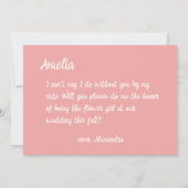 レトロピンクフローラ手書きフラワーガール提案 招待状 (裏面)