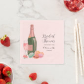 レトロピンクブライダルシャワー スタンダードカクテルナプキン (インサイチュ)