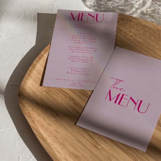 レトロピンクブライトファンキーフランスの結婚ズ メニュー